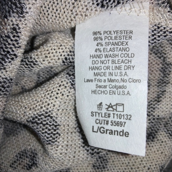 MTS leopard print V neck sweater Sz L new with tags - Picture 5 of 5